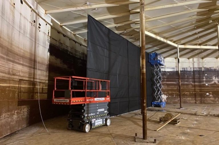 Clearwell Baffling Curtain Installation